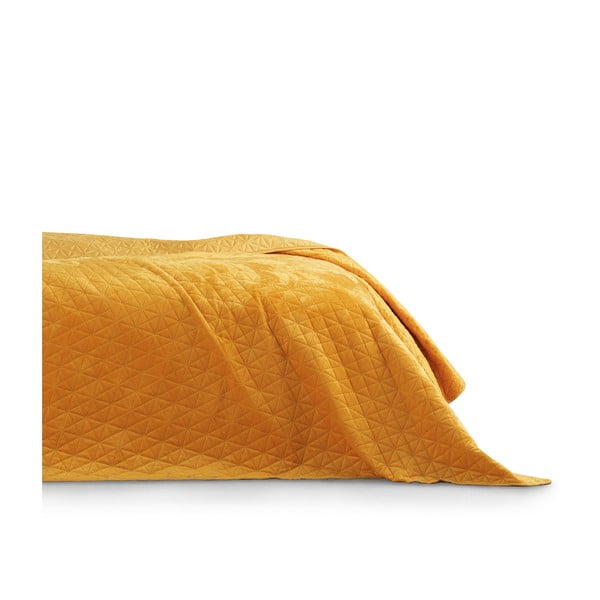 Dzeltena gultas pārklājs AmeliaHome Laila Honey, 220 x 240 cm