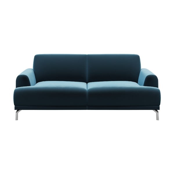 Zils samta dīvāns MESONICA Puzo, 170 cm
