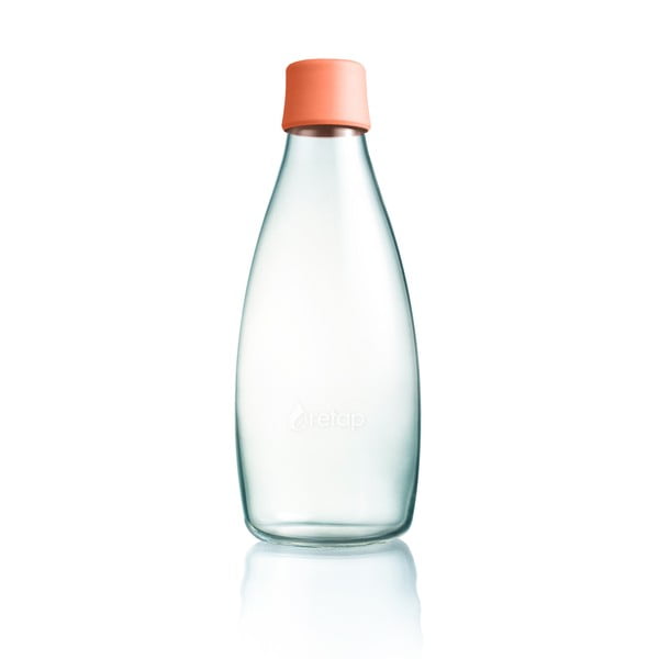 Aprikožu oranža stikla pudele ar mūža garantiju ReTap, 800 ml