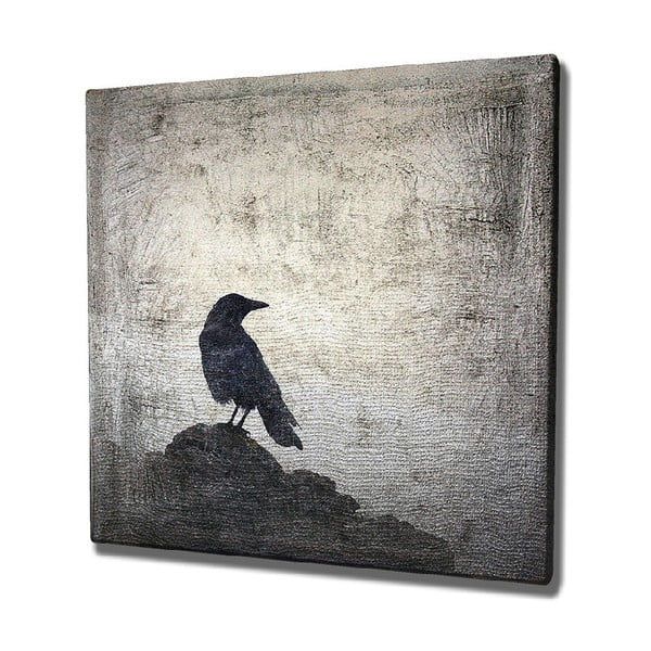 Sienas glezna uz audekla Black Bird, 45 x 45 cm