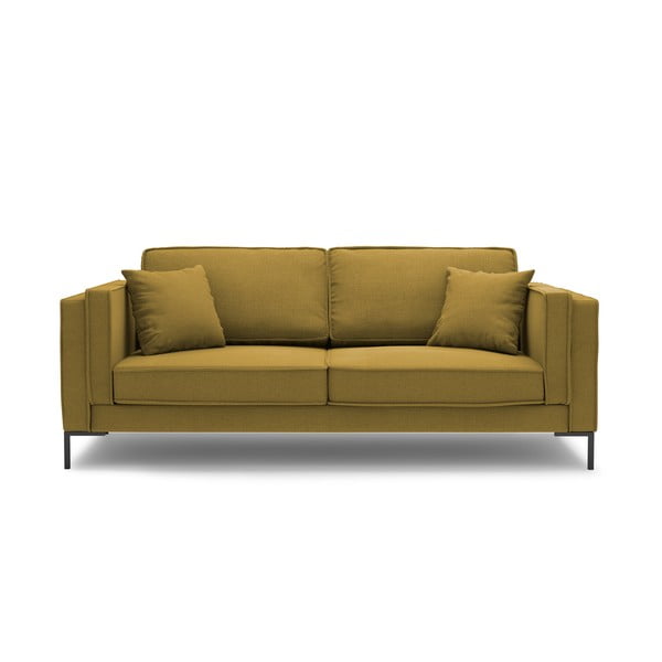 Dzeltens divvietīgs dīvāns Milo Casa Attilio, 160 cm