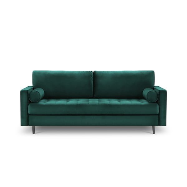 Zilganzaļš samta dīvāns Milo Casa Santo, 219 cm