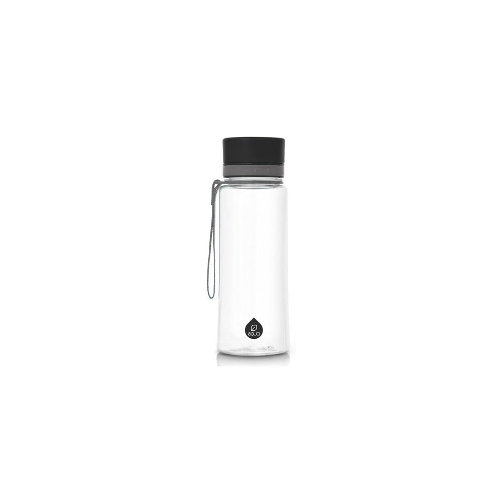 Plastmasas ūdens pudele Equa Plain Black, 0,6 l