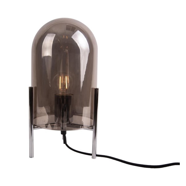 Pelēka stikla galda lampa Leitmotiv Glass Bell