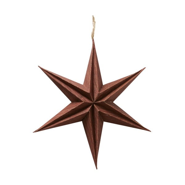 Brūns Ziemassvētku papīra piekarināmais dekors zvaigznes formā Boltz Kassia, ø 20 cm