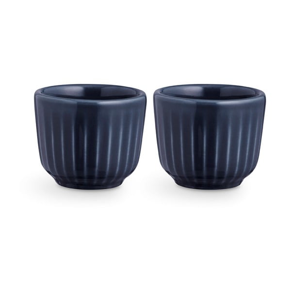 2 tumši zilu porcelāna olu trauku komplekts Kähler Design Hammershoi, ⌀ 5 cm