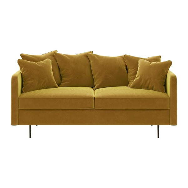 Medus dzeltens samta divvietīgs dīvāns Ghado Esme, 176 cm