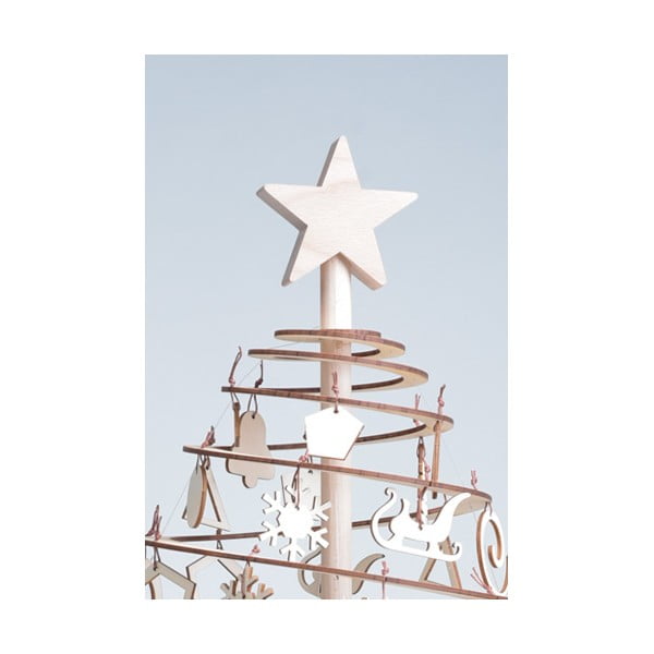 Koka zvaigzne uz dekoratīvās Ziemassvētku eglītes Spira Large