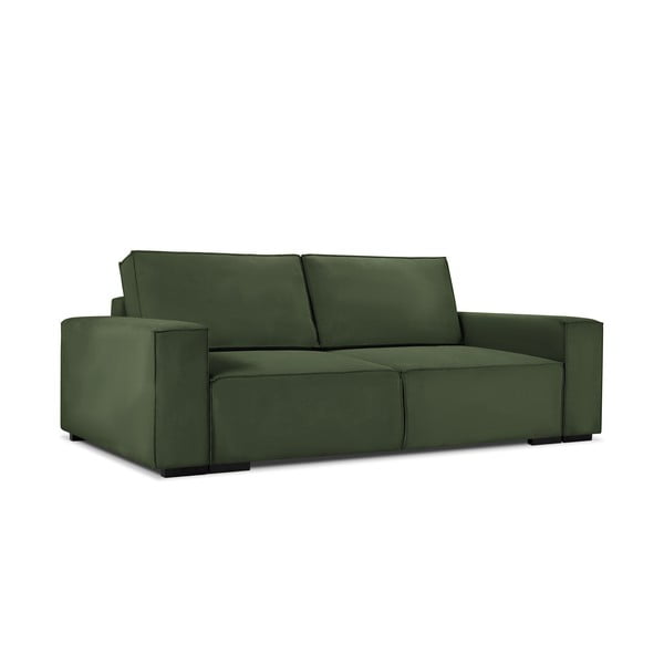 Zaļš velveta izvelkamais dīvāns ar veļas kasti Mazzini Sofas Azalea