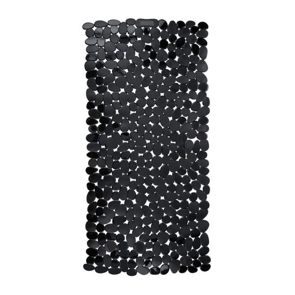 Melns neslīdošs vannas istabas paklājs Wenko Drop, 71 x 36 cm