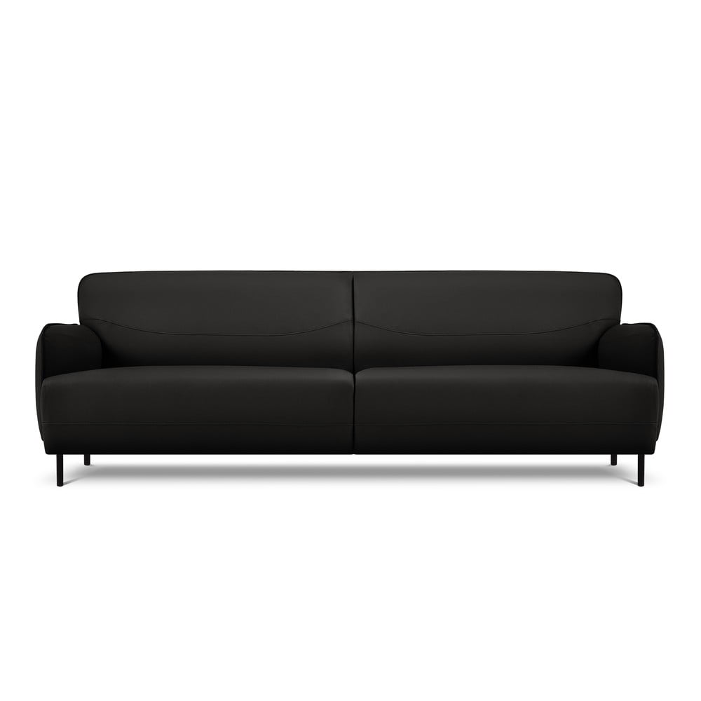 Melns ādas dīvāns Windsor & Co Sofas Neso, 235 x 90 cm
