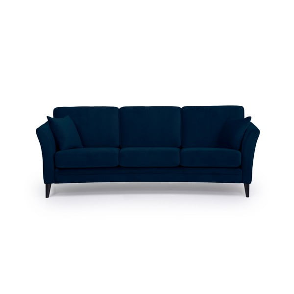 Tumši zils trīsvietīgs samta dīvāns Scandic Eden, 237 cm