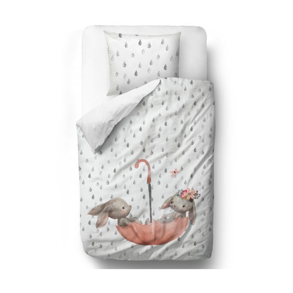 Kokvilnas satīna bērnu gultasveļa Butter Kings Fox Bunnie, 100 x 130 cm