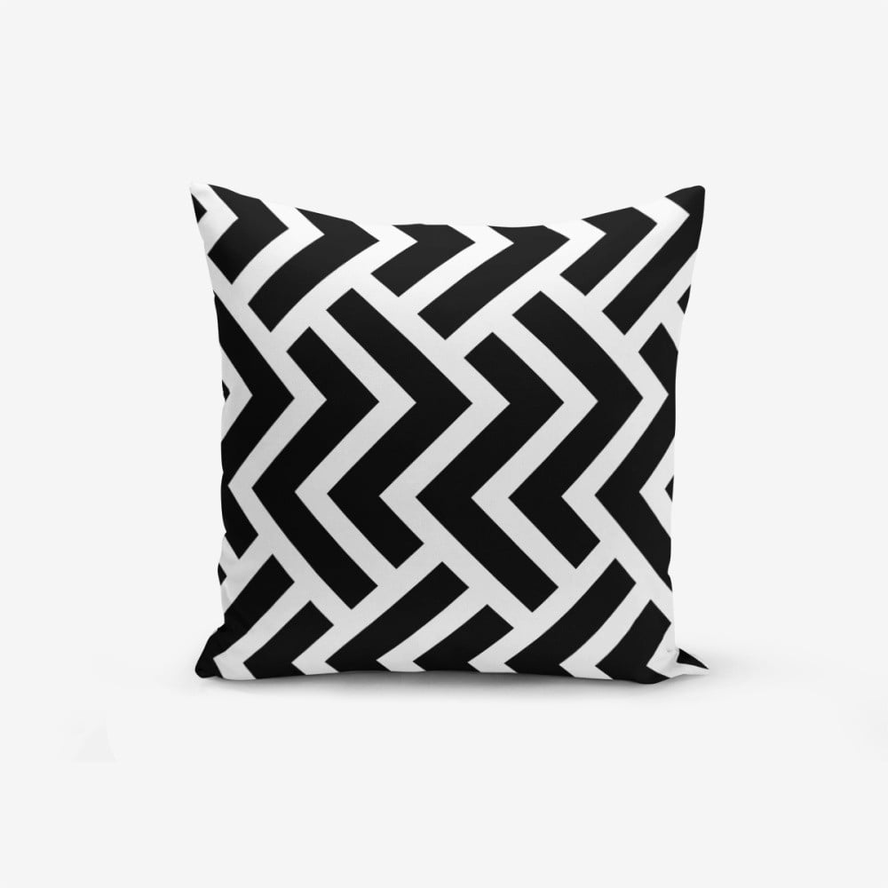 Spilvendrāna Minimalist Cushion Covers Black White Geometric Duro, 45 x 45 cm