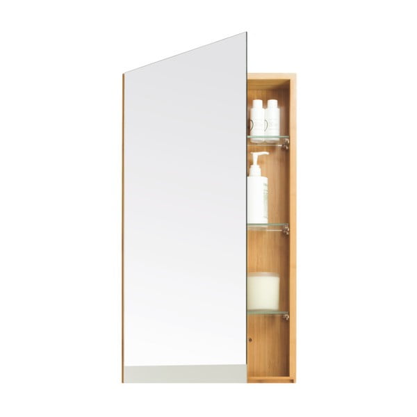 Bambusa vannasistabas skapītis ar spoguļstikla durvīm Wireworks Arena Bamboo