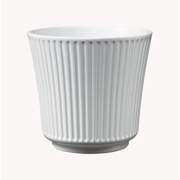 Balts keramikas puķu pods Big Pots Gloss, ø 16 cm