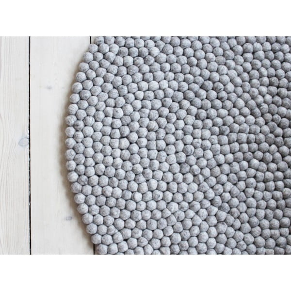 Smilšu brūns bumbiņu vilnas paklājs Wooldot Ball Rugs, ⌀ 90 cm
