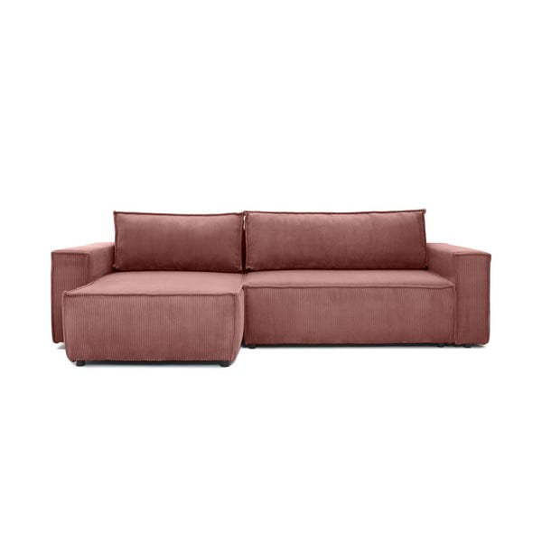 Tumši rozā velveta stūra izlaižamais dīvāns ar maināmām pusēm Bonami Selection Bowie