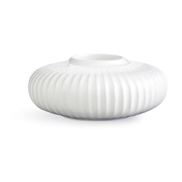 Balts porcelāna svečturis tējas svecēm Kähler Design Hammershoi, ⌀ 13 cm