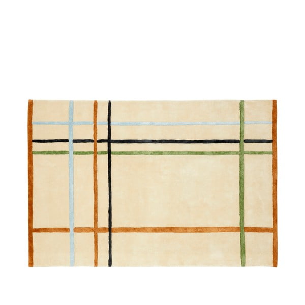 Bēšs paklājs ar kokvilnas piejaukumu Hübsch Ester, 120 x 180 cm