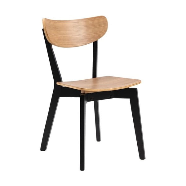 Melns ēdamistabas krēsls ar ozolkoka elementiem Actona Roxby