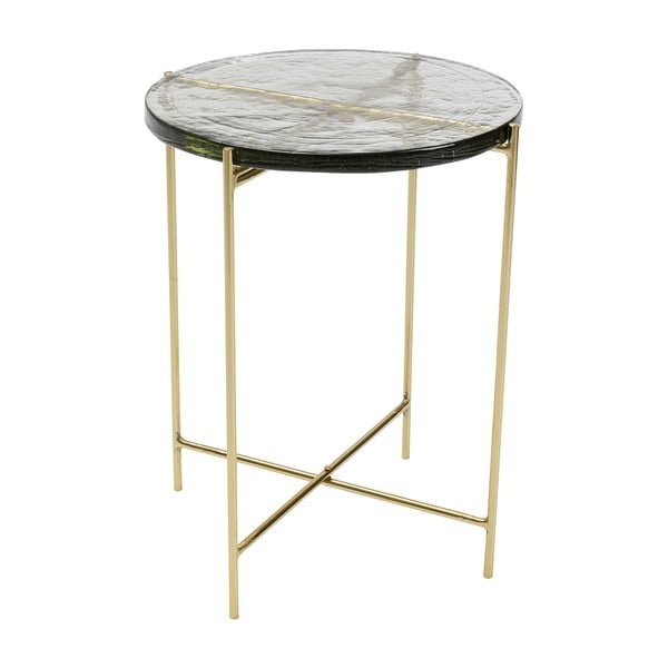 Sānu galdiņš zelta krāsā Kare Design Ice, ø 40 cm