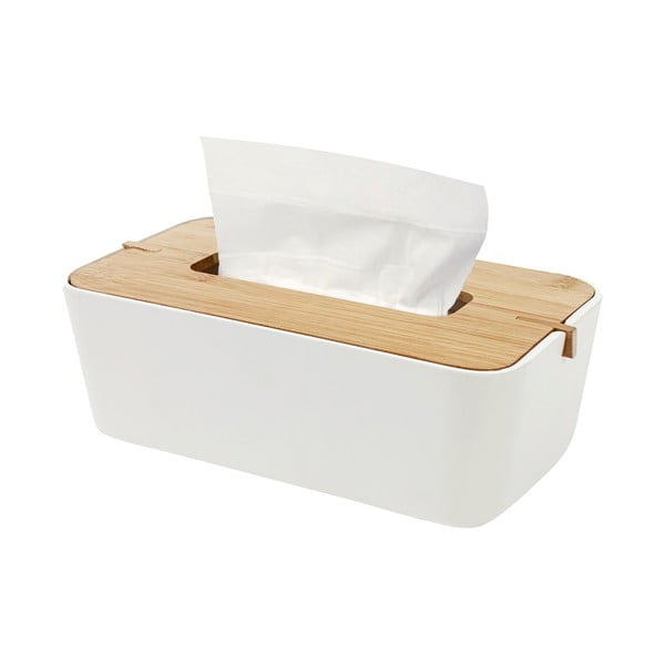 Balta salvešu kaste ar bambusa vāku Compactor Basic