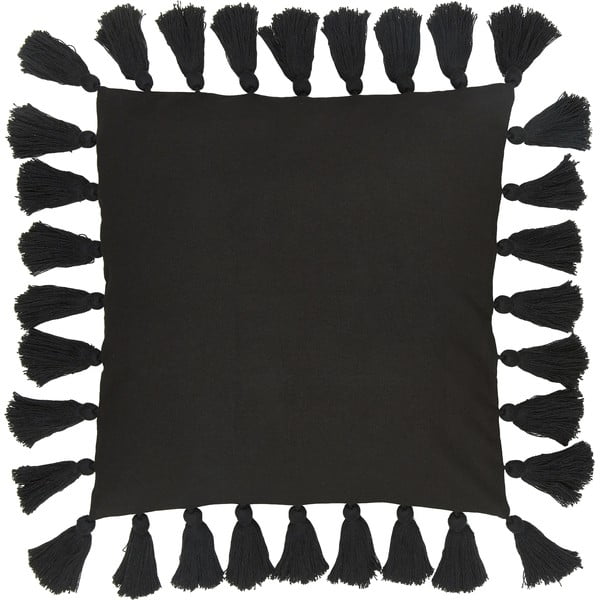 Melna dekoratīvā kokvilnas spilvendrāna Westwing Collection Shylo, 40 x 40 cm