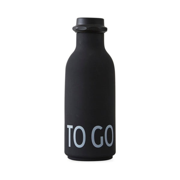 Melna ūdens pudele Design Letters To Go, 500 ml
