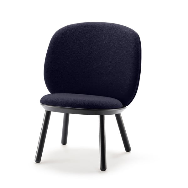 Zils vilnas krēsls ar melnām kājām EMKO Naïve