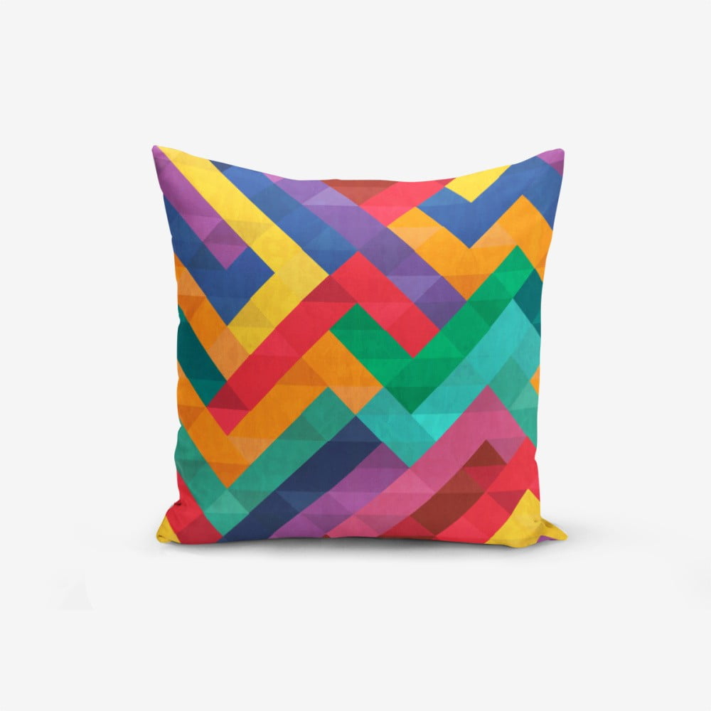 Spilvendrāna Minimalist Cushion Covers Colorful Geometric Desen, 45 x 45 cm