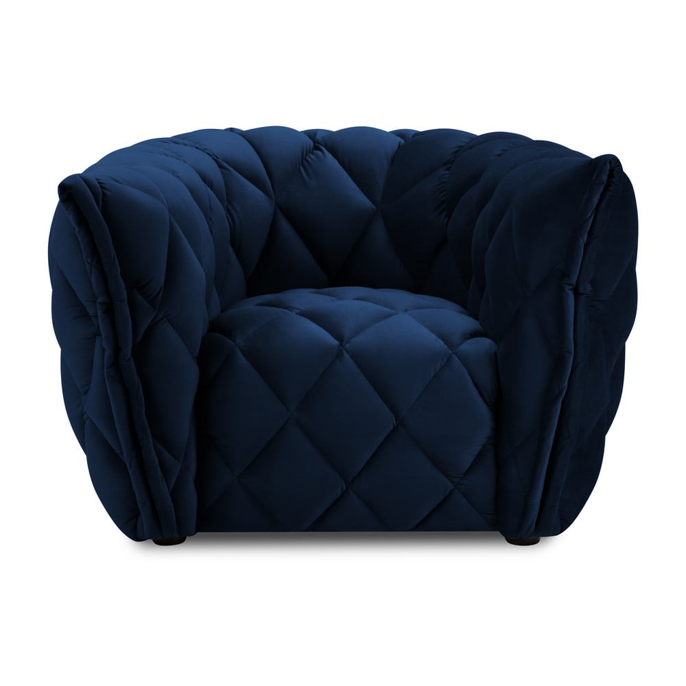 Tumši zils samta atpūtas krēsls Interieurs 86 Flandrin