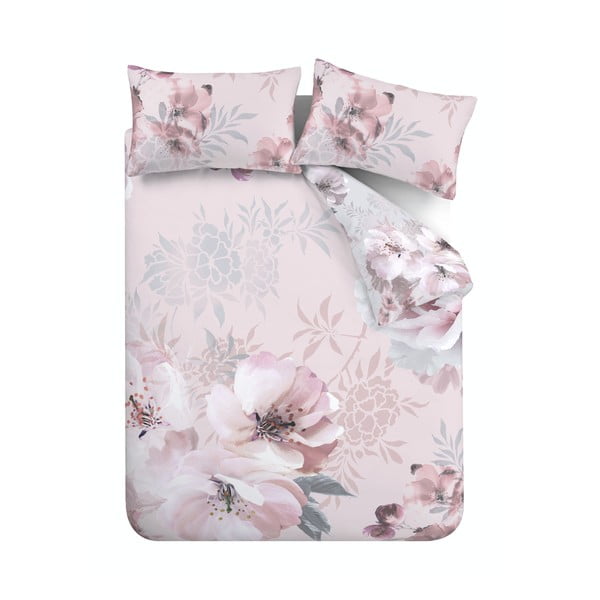 Rozā gultasveļa Catherine Lansfield Dramatic Floral, 135 x 200 cm