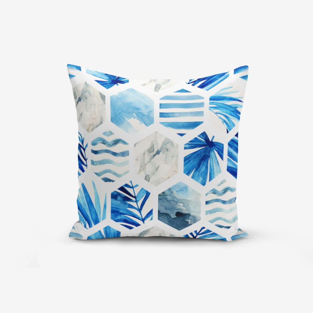 Spilvendrāna Minimalist Cushion Covers, Blue Geometric, 45 x 45 cm