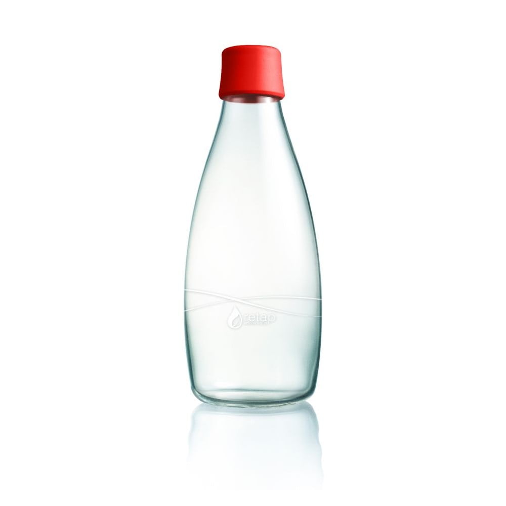 Sarkana stikla pudele ar mūža garantiju ReTap, 800 ml