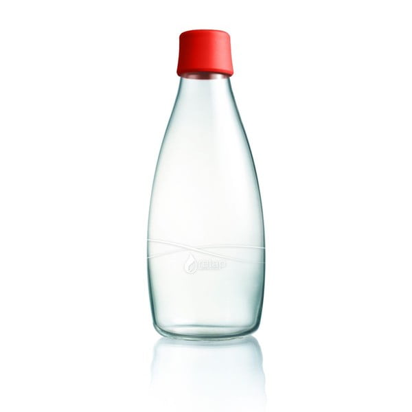 Sarkana stikla pudele ar mūža garantiju ReTap, 800 ml