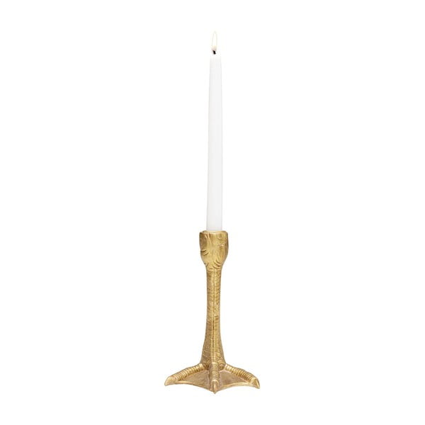 Zelta krāsas svečturis Kare Design Claw, augstums 18 cm