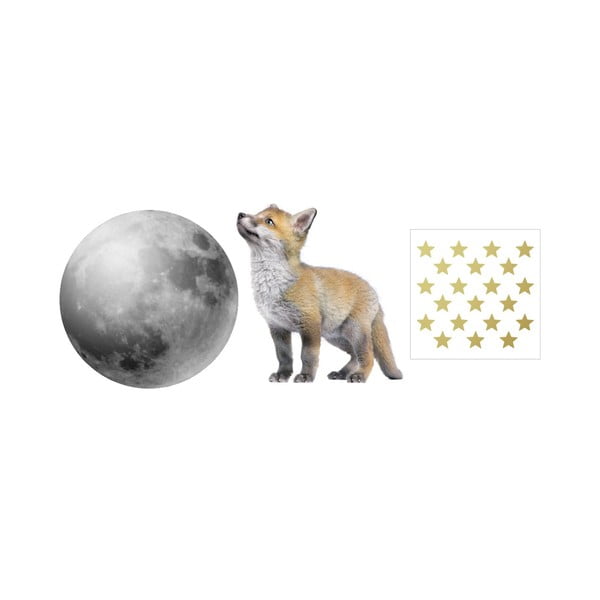 Sienas uzlīmju komplekts Dekornik Little Fox And His Friend The Moon