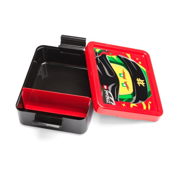 Melna uzkodu kaste ar sarkanu LEGO® Ninjago vāku