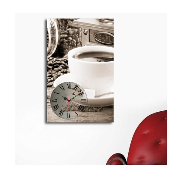 Attēls-pulkstenis Coffee cup, 45 x 70 cm