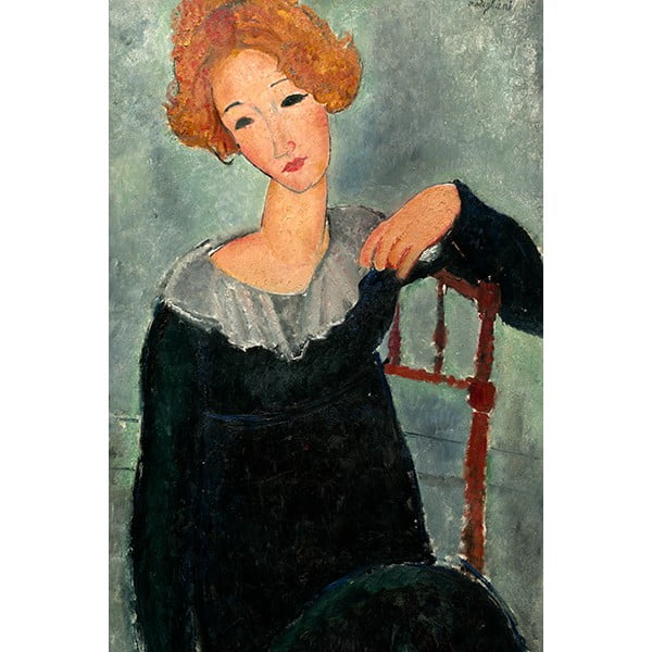 Gleznas reprodukcija Amedeo Modigliani - Woman with Red Hair, 60 x 40 cm
