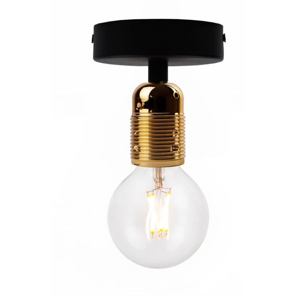 Melna griestu lampa ar zelta ligzdu Bulb Attack Uno Basic