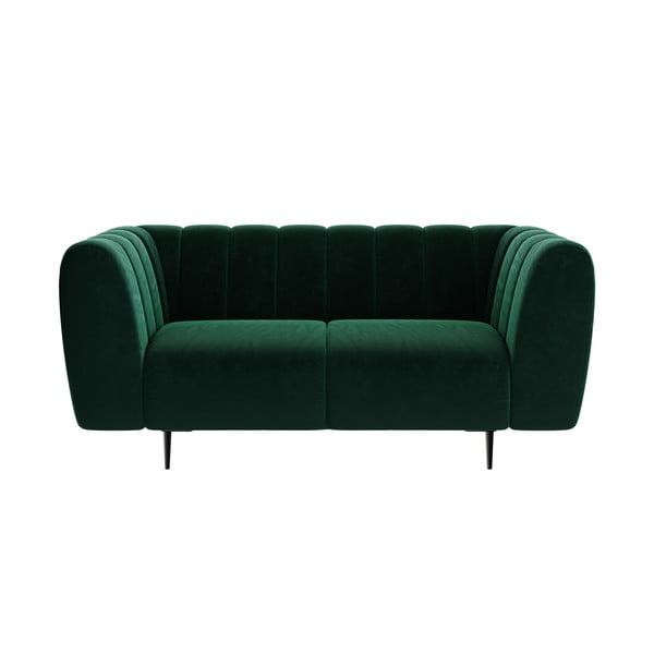 Tumši zaļš samta dīvāns Ghado Shel, 170 cm