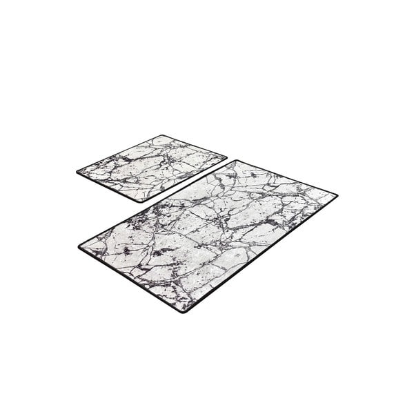 2 taisnstūra formas vannas paklājiņu komplekts Chilai Marble