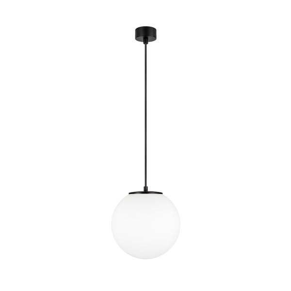 Balta piekaramā lampa ar melnu ligzdu Sotto Luce TSUKI M, ⌀ 25 cm