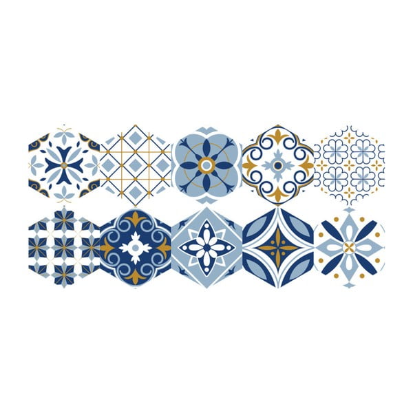 10 grīdas uzlīmju komplekts Ambiance Hexagons Jelilna, 20 x 18 cm