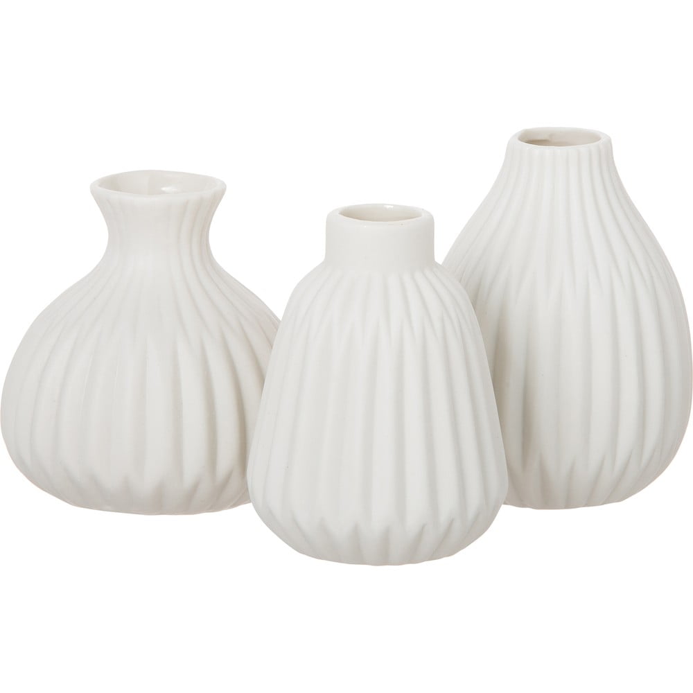 3 baltu porcelāna vāžu komplekts Westwing Collection Palo