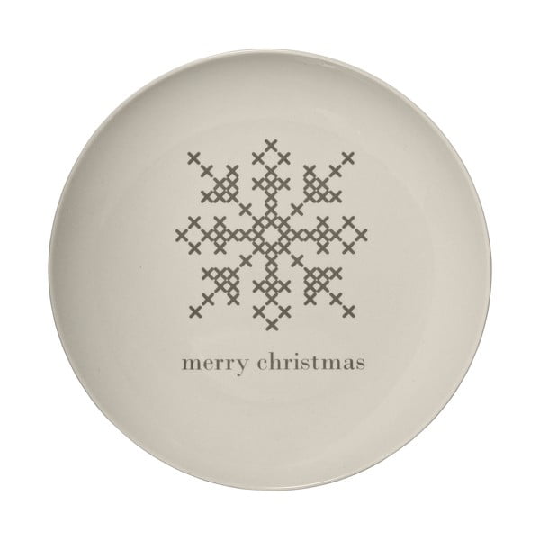 Balts keramikas šķīvis Bloomingville Cross Christmas, ⌀ 25 cm