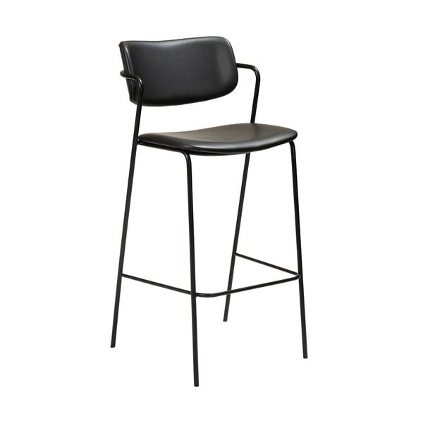 Melns mākslīgās ādas bāra krēsls DAN-FORM Denmark Zed, augstums 107 cm