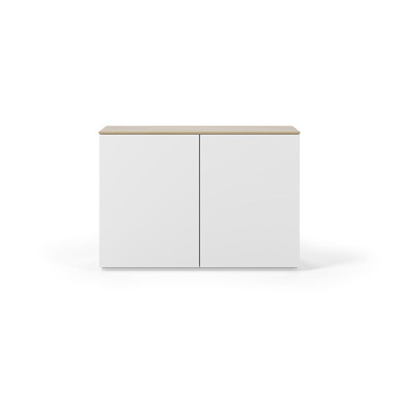 Balta kumode ar gaišu ozolkoka imitācijas virsmu TemaHome Join, 120 x 84 cm